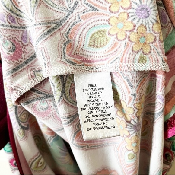 London Times Dress Women's Size 4 Multicolor Paisley Smocked Fit Flare Short Slv - Picture 5 of 6